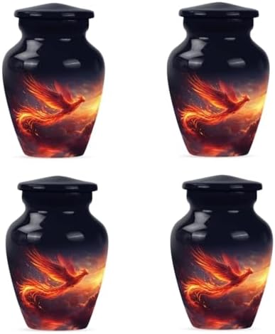 Cremation Urn with Phoenix Design and Firebird Decoration