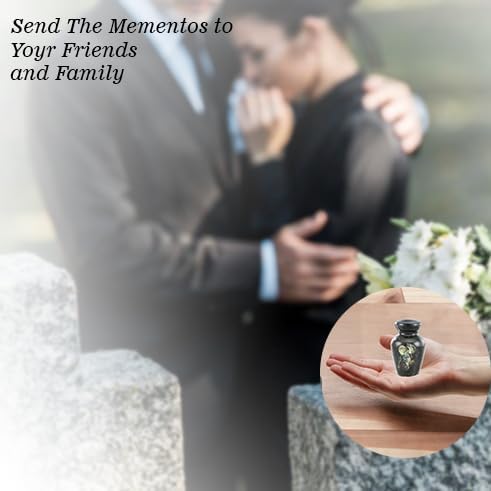 Forever Urns Mini Cremation Urn with 3 Wolves Theme Set of 4 3 cu in Multicolor Handcrafted