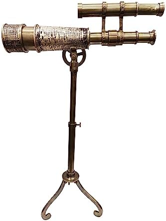 Vintage Antique Brass Telescope with Brass Tripod Stand