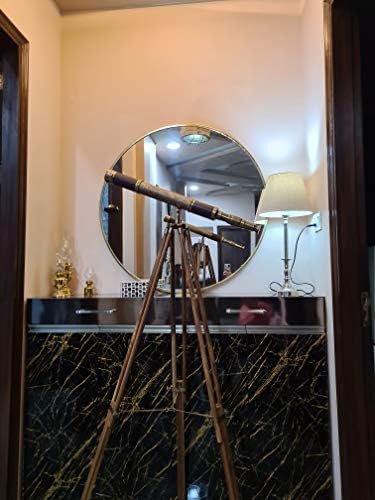 Vintage Antique Nautical Telescope with Adjustable Wooden Tripod