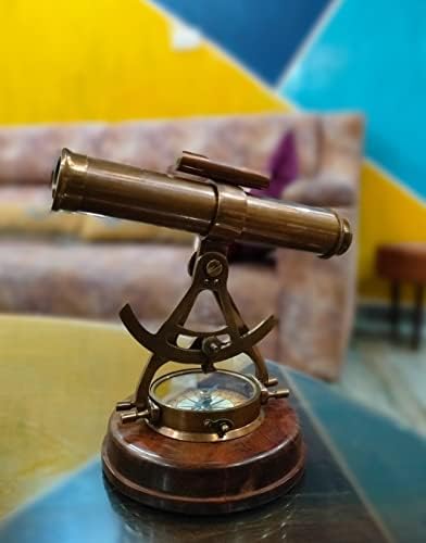Nautical Brass Theodolite Telescope with Compass