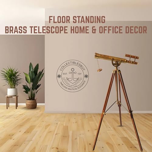 Victorian Marine Antique Brass Telescope Floor Stand