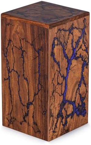 Elegant Purple Wooden Urn for Human Ashes - 1pc