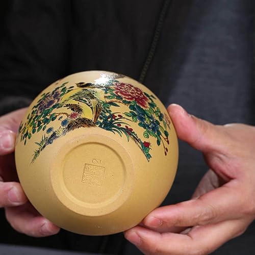 Medium Ceramic Keepsake Urn for Human Ashes - Beautiful Flower and Bird Design