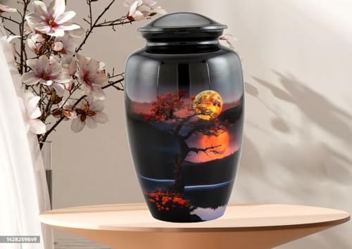 Elegant Tree Urn for Cremation Ashes Midnight Boat Design 200LB Capacity