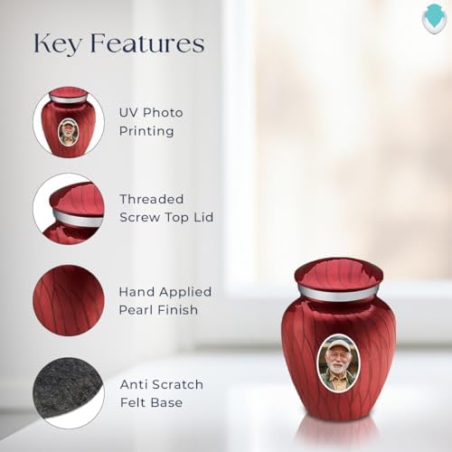 GetUrns Pearl Candy Red Personalized Cremation Urn