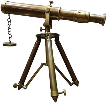 Vintage Antique Brass Telescope with Tripod Stand