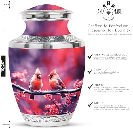 Springtime Cardinal Urns for Human Ashes Decorative Urns for Mom Dad and Remembrance