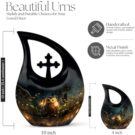 Owl Urn Combo - 1 Large 4 Keepsake Urns for Human Ashes