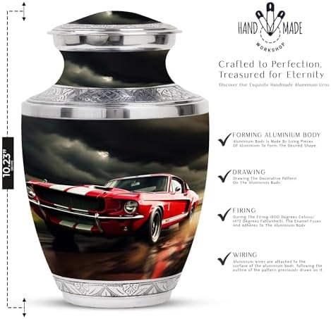 Classic Muscle Car Racing Urn for Mom - 10 Inch