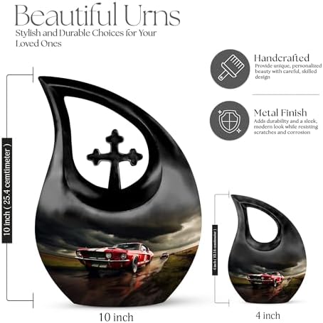 Car Race Urn - 10 Inch Decorative Ash Urn for Adult Female