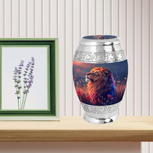 Majestic Lion Cremation Urn for Adult Ashes - 10 Inch