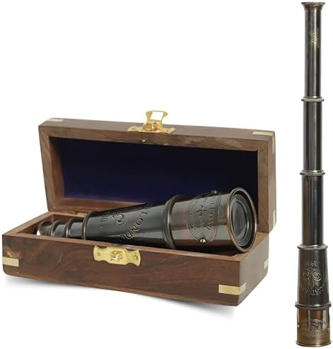 1920 Dollond London Brass Telescope with Wooden Box