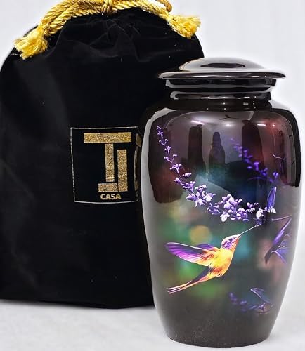 Midnight Purple Hummingbird Cremation Urn for Adults