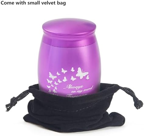 Mini Purple Butterfly Ash Urn for Women 27x17 Inch