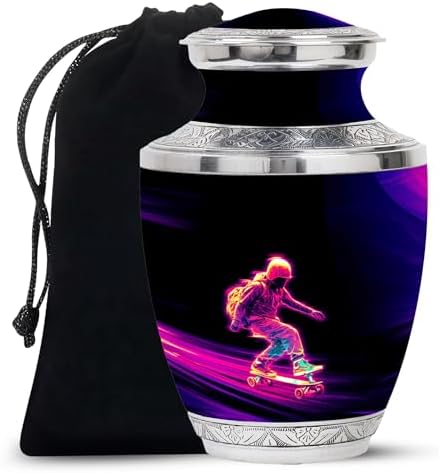 Karyliz 10 Inch Skateboard Urn for Human Ashes