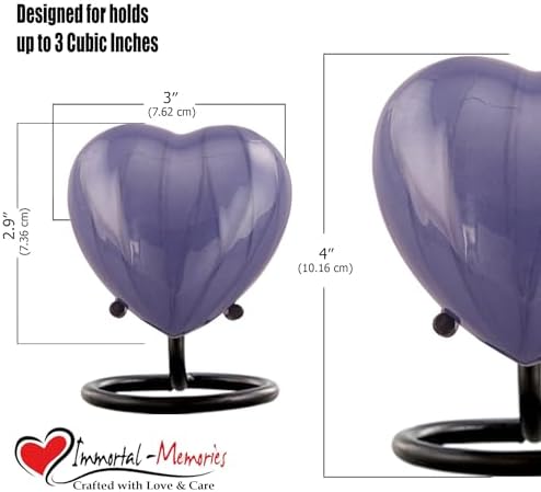 Personalized Heart Keepsake Urn - Purple
