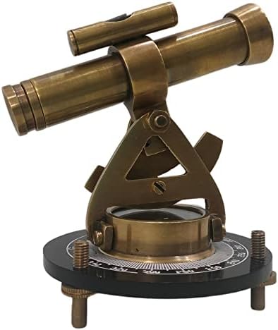 Antique Brass Alidade Compass Telescope Desk Decor