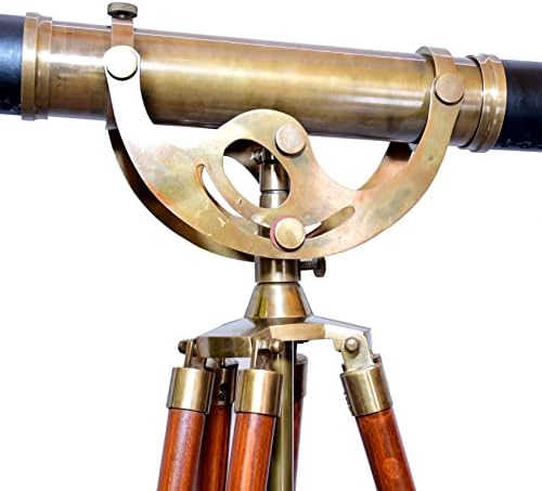 Decorative Nautical Telescope with Brass and Teak Tripod
