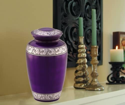 Custom Engraved Cremation Urn - Mulberry Velvet Bag Included