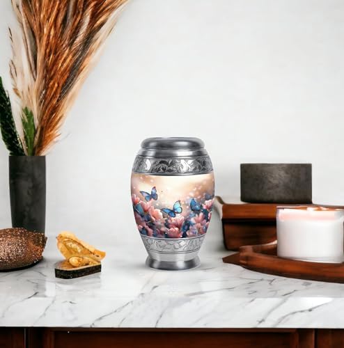Butterflies in Blossoms Mini Keepsake Urns for Ashes Set of 2