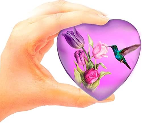 Hummingbird Mini Heart Cremation Urn with Stand and Box