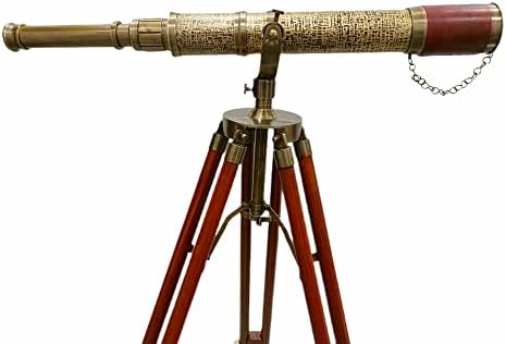 Nautical Antique Floor Standing Brass Telescope with Adjustable Arc Design