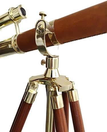 Navirock Vintage Brass Telescope with Leather Cover