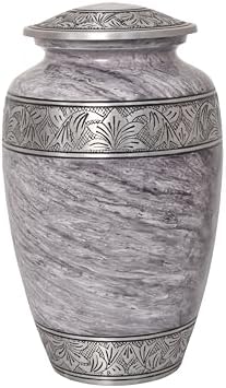 Home Elm Cremation Urn for Human Ashes - Large Gray