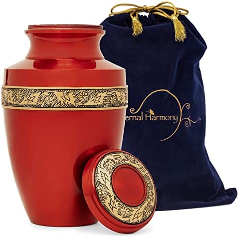 Eternal Harmony Large Cremation Urn 7x11 Dark Red