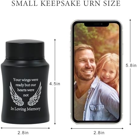 45 Inch Mini Cremation Urn Stainless Steel Ashes Holder