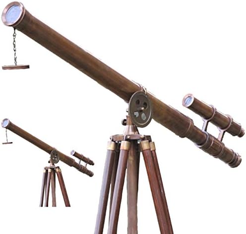 Antique Adjustable Nautical Style Decorative Telescope Stand
