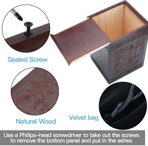 Cremation Urn Wooden Decorative Box for Human Ashes