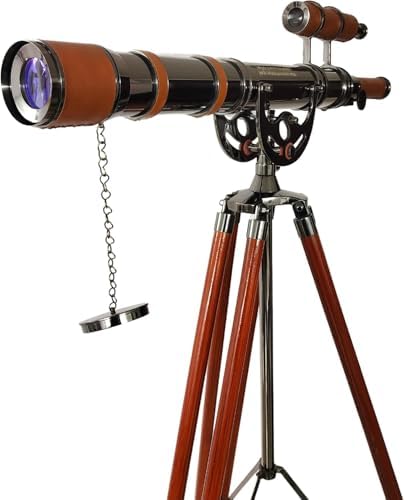 Antique Brass Telescope With Shiny Black Chrome Finish