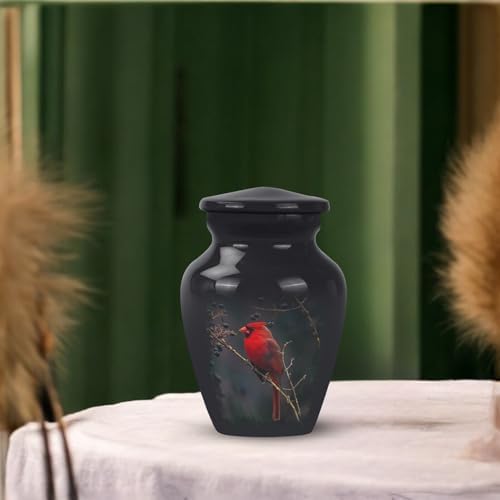 Yatskia Cardinal Bird Mini Urns for Human Ashes Keepsake Pack of 2
