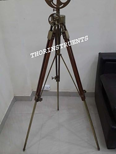 Antique Marine Telescope Double Barrel Floor Stand Decor