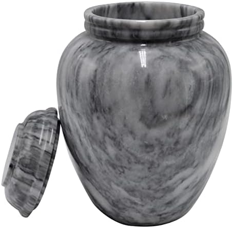 Elliptical Decorative Marble Urn - Luxury Keepsake for Ashes