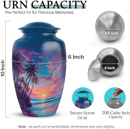 Saburial 10 Inch Beach Memorial Ashes Urn