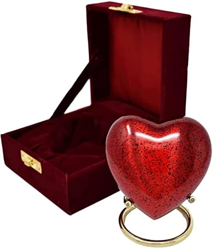 Personalized Urn for Ashes with Red Heart Design