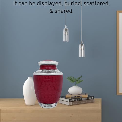 Elegant Metal Alloy Cremation Urn - Durable Memorial Urn for Human Ashes