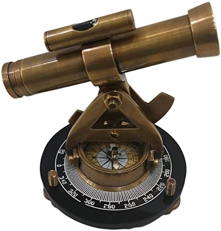 Antique Brass Alidade Compass Telescope Desk Decor