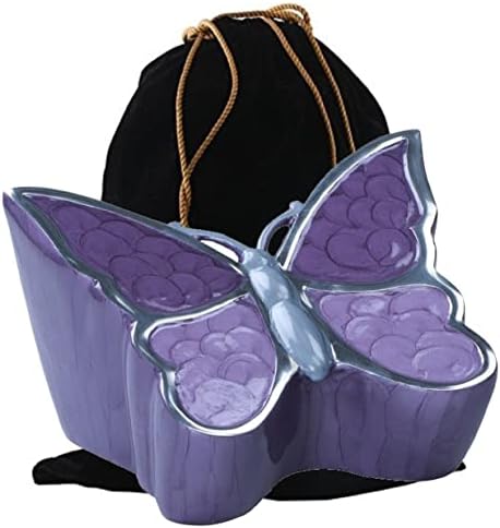 Butterfly Sculpture Cremation Urn - Purple Adult