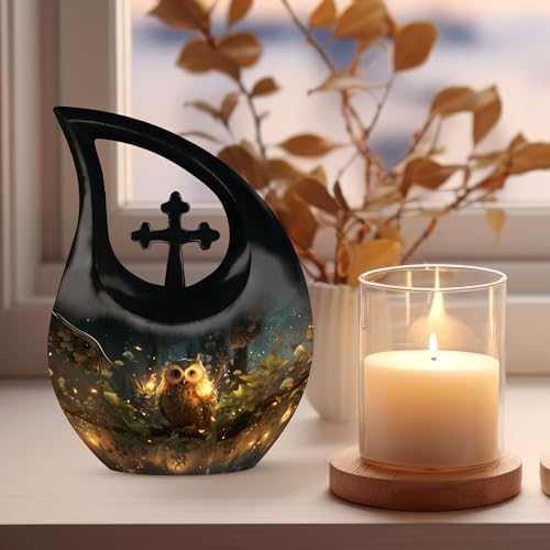Owl Urn Combo - 1 Large 4 Keepsake Urns for Human Ashes