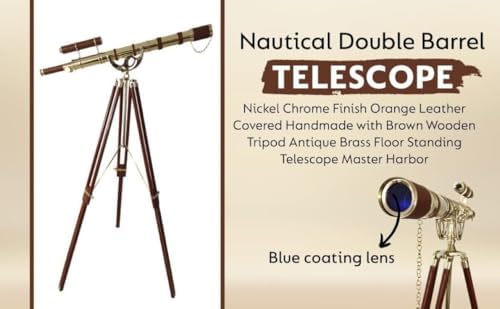 Vintage Marine Brass Telescope with Adjustable Tripod