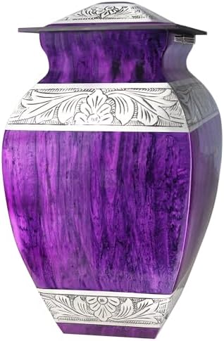 Purple Square Urn for Ashes - Large Full Size