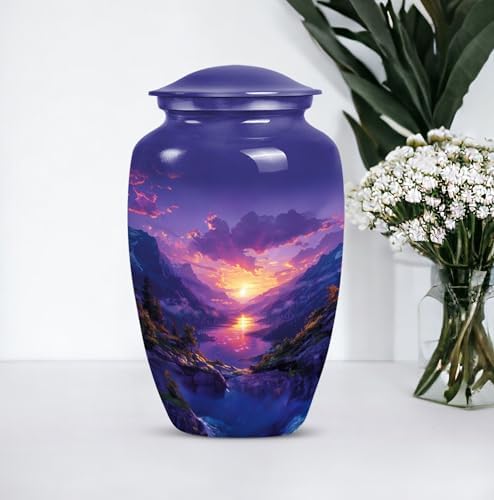 Purple Mountain Sunset Cremation Urn - 10 Inch