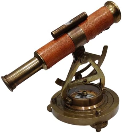 5 Inch Nautical Brass Alidade Compass Telescope Decor
