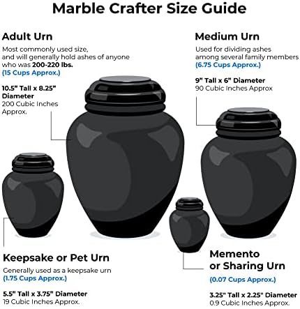 Memorable Marbles Elliptical Medium Decorative Cremation Urn
