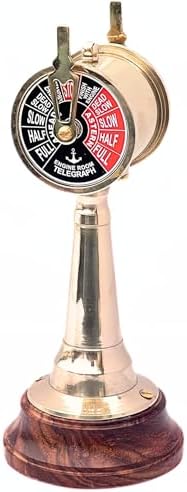 Royal Mini Nautical Brass Telegraph Vintage Decorative Telescope Collectible Wooden Model