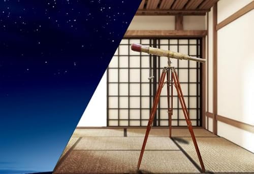 Nautical Handmade Telescope with Brown Leather and Wooden Tripod